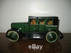 RARE GUNTHERMANN CAR GERMANY 1920's LIMO TINPLATE TOY WIND UP WORKS VINTAGE TIN