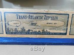 RARE MARX 30S TRANS ATLANTIC TIN 16 FLYING ZEPPELIN WIND UP PROPELLER With BOX