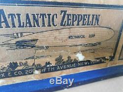 RARE MARX 30S TRANS ATLANTIC TIN 16 FLYING ZEPPELIN WIND UP PROPELLER With BOX