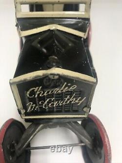 RARE Red Wheels 1930S MARX CHARLIE MCCARTHY TOY WINDUP CAR