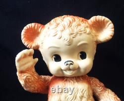 RARE Sun Rubber Company Sunny the Bear Vintage 1958 Jointed with Squeaker