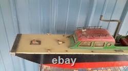 RARE VINTAGE 1930S ORKIN CRAFT WIND UP BOAT. Rare body style