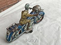 RARE VINTAGE antique ARNOLD TIN MOTORCYCLE GERMANY CLOCK WORK Wind Up LITHOGRAPH