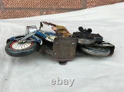RARE VINTAGE antique ARNOLD TIN MOTORCYCLE GERMANY CLOCK WORK Wind Up LITHOGRAPH