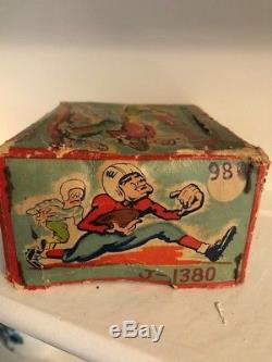 RARE Vintage 1950's Linemar Tin Wind Up Toy Mechanical TOUCHDOWN PETE with Box