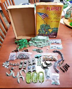 RARE Vintage Hand Decorated Marx Sands of Iwo Jima Minitature Playset WithOrig Box