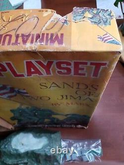 RARE Vintage Hand Decorated Marx Sands of Iwo Jima Minitature Playset WithOrig Box