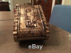 RARE Vintage Louis Marx WW1 Doughboy Tin Tank with Pop-up Soldier 1930s