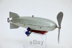 RARE Vintage Marx Flying Zeppelin Twin Propeller Tin Wind-up with Original Box