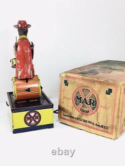 RARE Vintage Marx, SPIC The Coon Drummer Tin Windup Toy