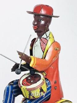 RARE Vintage Marx, SPIC The Coon Drummer Tin Windup Toy