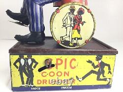 RARE Vintage Marx, SPIC The Coon Drummer Tin Windup Toy with Box