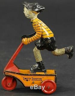 RARE Vintage Marx Tin Smitty Scooter Wind Up Toy (1920s)