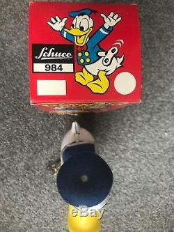 RARE Vintage Schuco Disney DONALD DUCK 984 wind up tin toy Works WithKey & Box NR