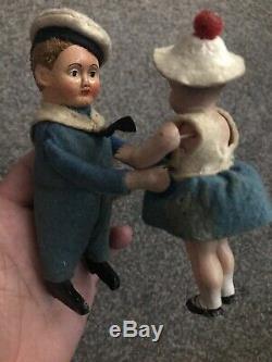 RARE Vintage Schuco Germany Dancing Sailor Boy & Girl Wind Up Toy Works with Key