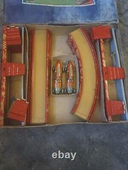 RARE Vintage Tippco (#793) German Wind Up Car Race Track Set Tin Litho