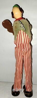 RARE Vtg. 1950s HAPPY, THE VIOLINIST Clown # 1216 Mechanical Toy with Box WORKS