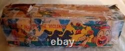 RARE Vtg. 1950s HAPPY, THE VIOLINIST Clown # 1216 Mechanical Toy with Box WORKS