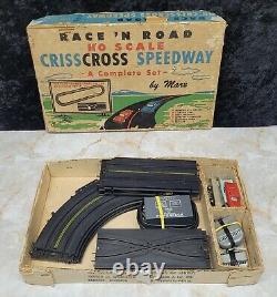 READ Marx Race'N Road Criss Cross Speedway Slot Car HO Scale Track Car & Box