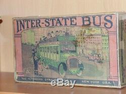 REDUCED! Strauss Antique Tin Wind-up Inter-State BUS Toy withOrig Box