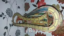 ROLLER COASTER vintage toys rare tin & 3 cars litho wind up made in germany