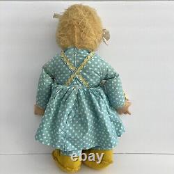 RUSHTON Rubber Face Doll Ms Beasley Blue White Polka Dot Yellow Shoes Jill Doll