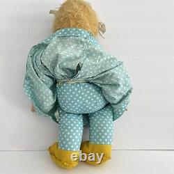 RUSHTON Rubber Face Doll Ms Beasley Blue White Polka Dot Yellow Shoes Jill Doll