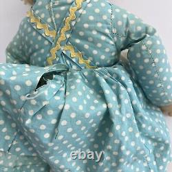 RUSHTON Rubber Face Doll Ms Beasley Blue White Polka Dot Yellow Shoes Jill Doll
