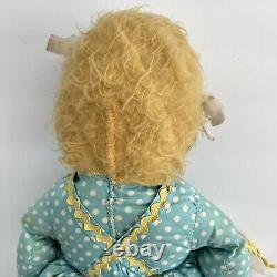 RUSHTON Rubber Face Doll Ms Beasley Blue White Polka Dot Yellow Shoes Jill Doll