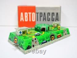 RUSSIAN U. S. S. R. CCCP VINTAGE TIN TOY BUS STATION WIND-UP 1950's