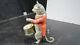 R GUNTHERMANN Tin Clockwork CAT DRUMMER Windup Toy GERMAN IN RARE RED COAT