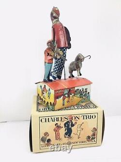 Rare 1920's Louis Marx Charleston Trio Wind-up Tin Toy with Repro. Box