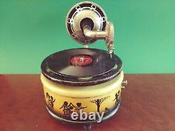 Rare 1920's Nifty Nirona Tin Wind-up Gramophone Tinplate Phonograph with Or. Box