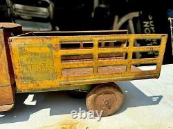 Rare 1920s CHEIN HERCULES MOTOR EXPRESS MACK STAKE TRUCK Toy Antique Vtg