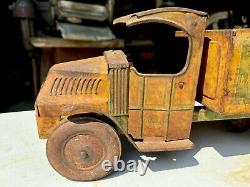 Rare 1920s CHEIN HERCULES MOTOR EXPRESS MACK STAKE TRUCK Toy Antique Vtg