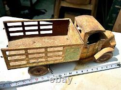 Rare 1920s CHEIN HERCULES MOTOR EXPRESS MACK STAKE TRUCK Toy Antique Vtg