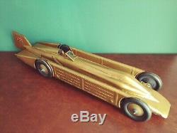 Rare 1930's Gunthermann Tin Wind-up Segraves Golden Arrow Record Race Car Racer