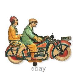 Rare 1930's MATARAZZO MOTORCYCLE Wind-Up Tin Toy Blech-Motorrad Latta Ingap/Gely