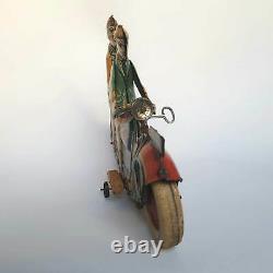 Rare 1930's MATARAZZO MOTORCYCLE Wind-Up Tin Toy Blech-Motorrad Latta Ingap/Gely