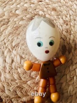 Rare 1930s Bakelite Teething Toy Eddie Egg Head Vintage Crib Toy