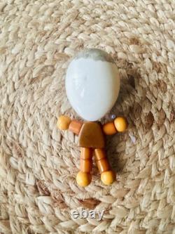 Rare 1930s Bakelite Teething Toy Eddie Egg Head Vintage Crib Toy