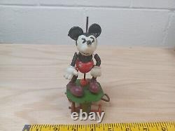 Rare 1930s Mickey Mouse carousel Wind-Up Celluloid tin toy made in japan tin toy
