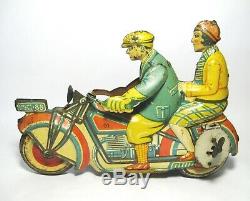 Rare 1939 MATARAZZO 9Sidecar Motorcycle/Motorrad/Moto Win-Up Tin Toy Ingap/GeLy