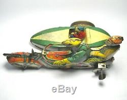 Rare 1939 MATARAZZO 9Sidecar Motorcycle/Motorrad/Moto Win-Up Tin Toy Ingap/GeLy