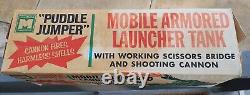 Rare 1950s Puddle Jumper Mobile Armored Launcher Original Box Multiple Toymakers