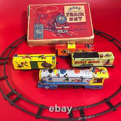 Rare 1952 Marx/Disney MICKEY MOUSE METEOR TRAIN SET + BOX / KEY VIDEO