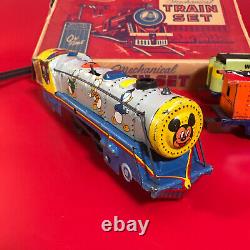 Rare 1952 Marx/Disney MICKEY MOUSE METEOR TRAIN SET + BOX / KEY VIDEO