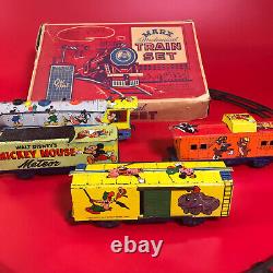 Rare 1952 Marx/Disney MICKEY MOUSE METEOR TRAIN SET + BOX / KEY VIDEO