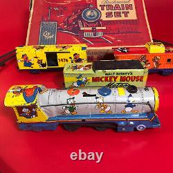 Rare 1952 Marx/Disney MICKEY MOUSE METEOR TRAIN SET + BOX / KEY VIDEO