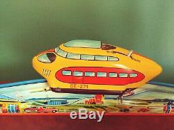 Rare 1953 Technofix GE 271 Raketenbahn Tin Wind-up Space Monorail with Or. Box